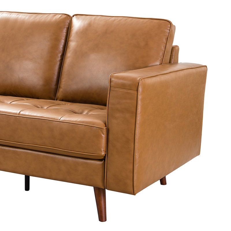 Etta Avenue™ Toulouse 82" Genuine Leather Square Arm Sofa & Reviews